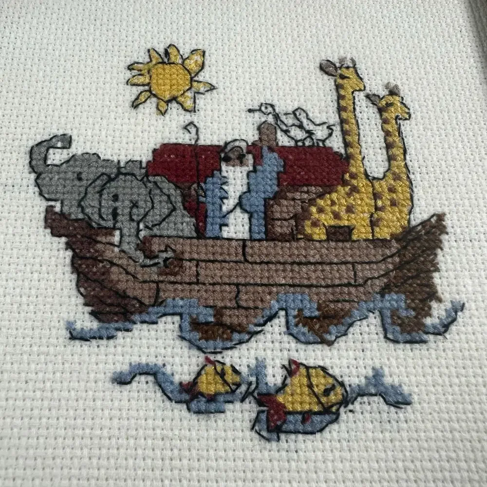 Vintage Noah’s Ark Mini Cross-stitch